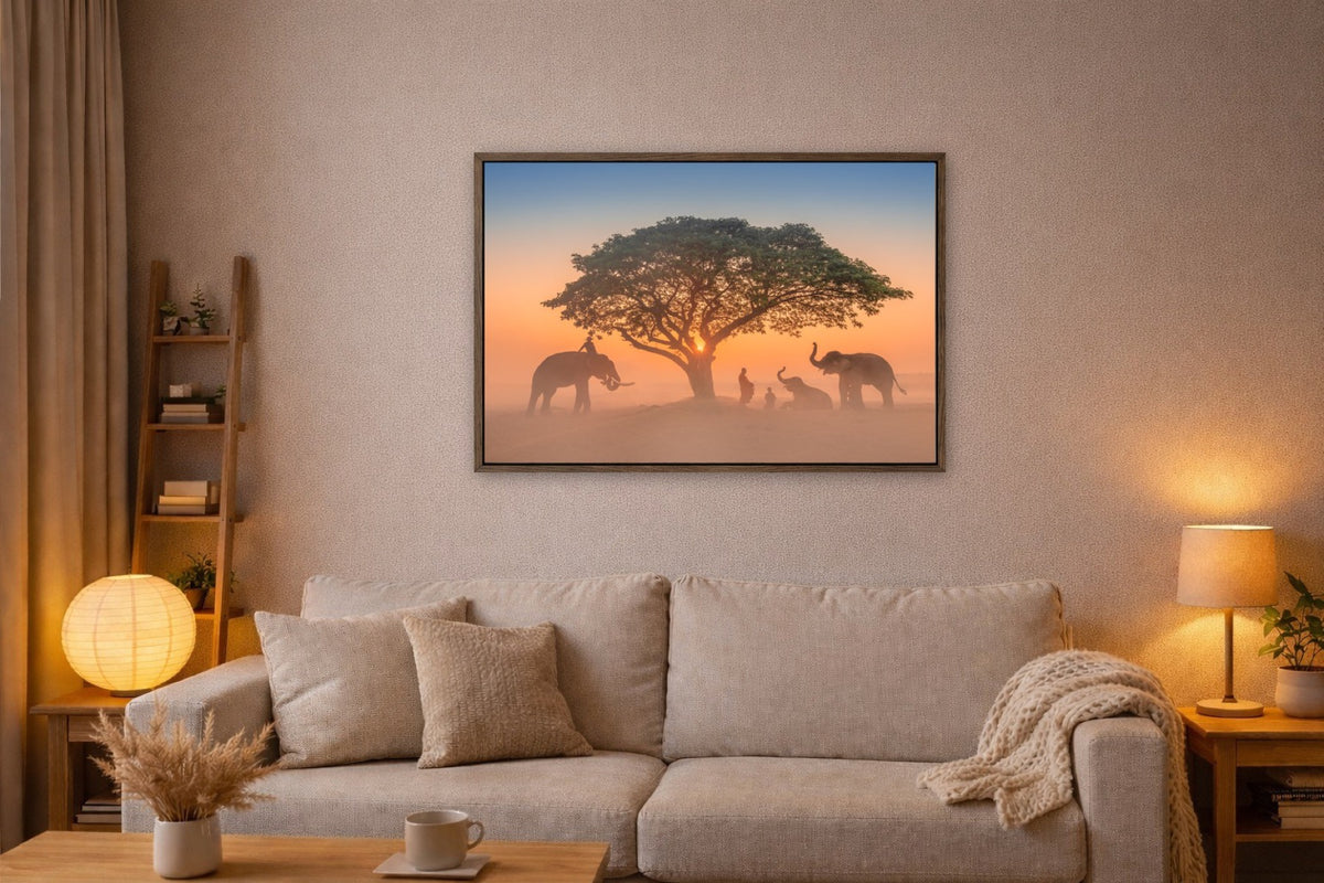 Elephants at Dawn lijst kamer