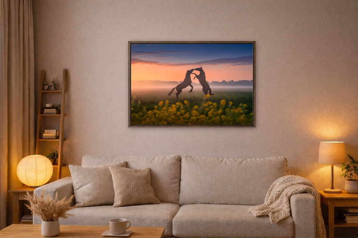 Kissing Horses lijst kamer