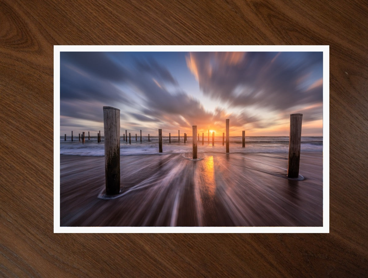 Poles at Sunset print