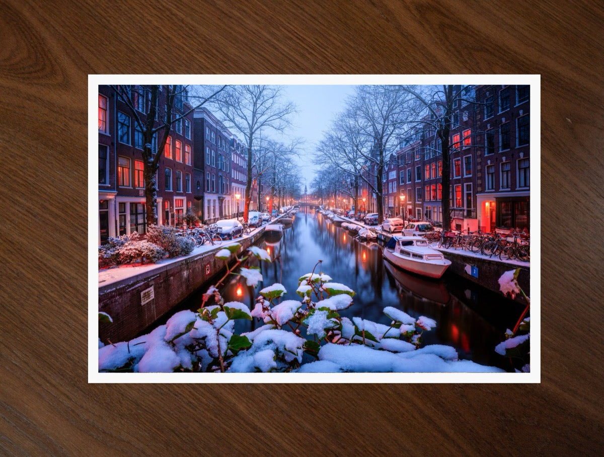 Snow in Amsterdam print